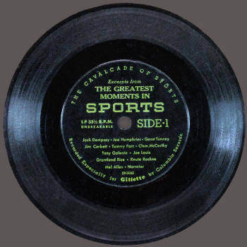 Excerpts From The Greatest Moments In Sports Gillette Razor Premium LP Record
