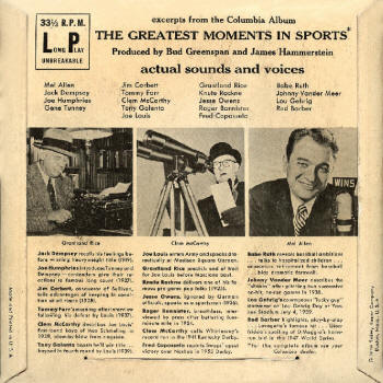 Excerpts From The Greatest Moments In Sports Gillette Razor Premium LP Record