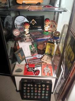 Baseball Memorabilia Collection display
