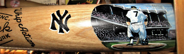 Mickey Mantle Baseball Bat memorabilia showcase