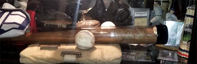 Ty Cobb Autogrph Baseball Memorabilia display case