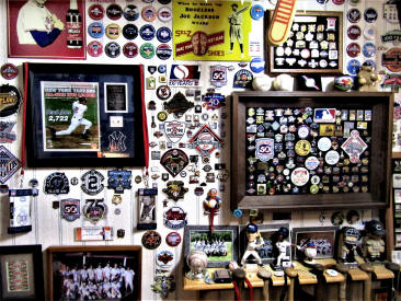 Baseball Memorabilia Pins and Button Display