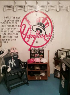 New York Yankees Mancave Baseball Memorabilia Showcase