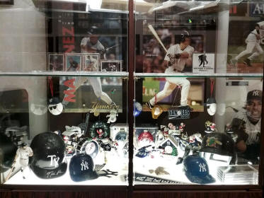 Yankees Baseball memorabilia collection display