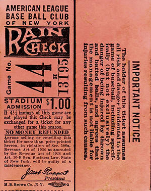 1929 Stadium Admission Stub