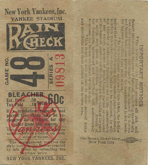1948 Yankees Ticket Stub
