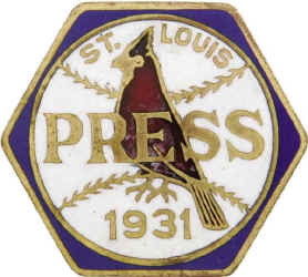 St. Louis Cardinals 1931 World Series Press Pin