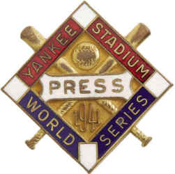 New York Yankees 1941 World Series press Pin