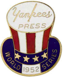 New york Yankees 1952 World Series press pin