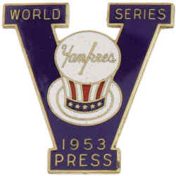 New York Yankees 1953 World Series Press Pin