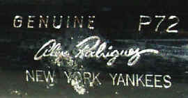 Alex Rodriguez Game Used Louisville Slugger P72 Bat